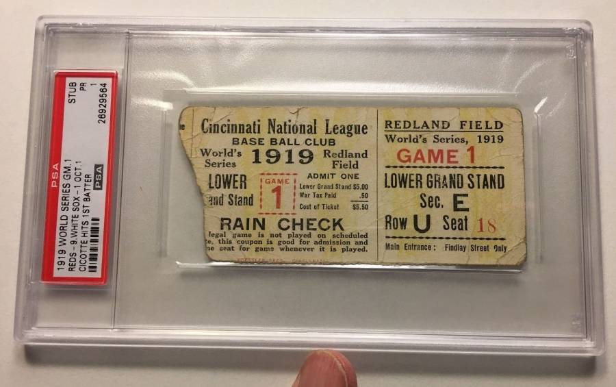 1919 World Series Game 3 Novelty Ticket Stub RP Chicago Black 