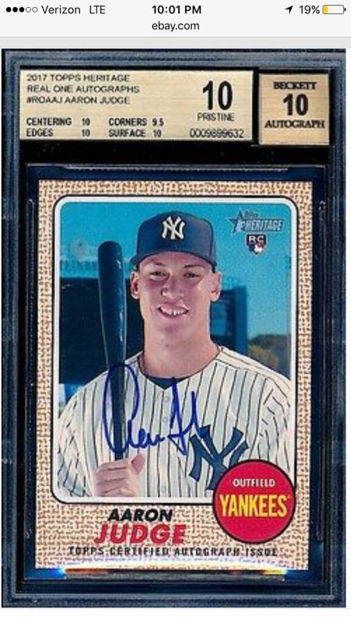 BGS 9.5/10 AARON JUDGE AUTO 2013 Bowman Chrome Draft Autograph RC TRUE GEM  MINT