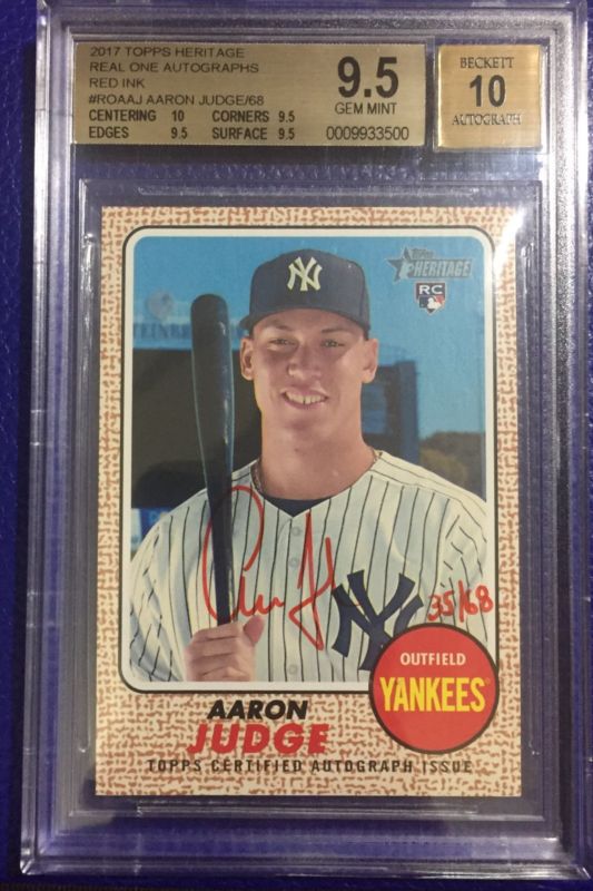 BGS 9.5/10 AARON JUDGE AUTO 2013 Bowman Chrome Draft Autograph RC TRUE GEM  MINT